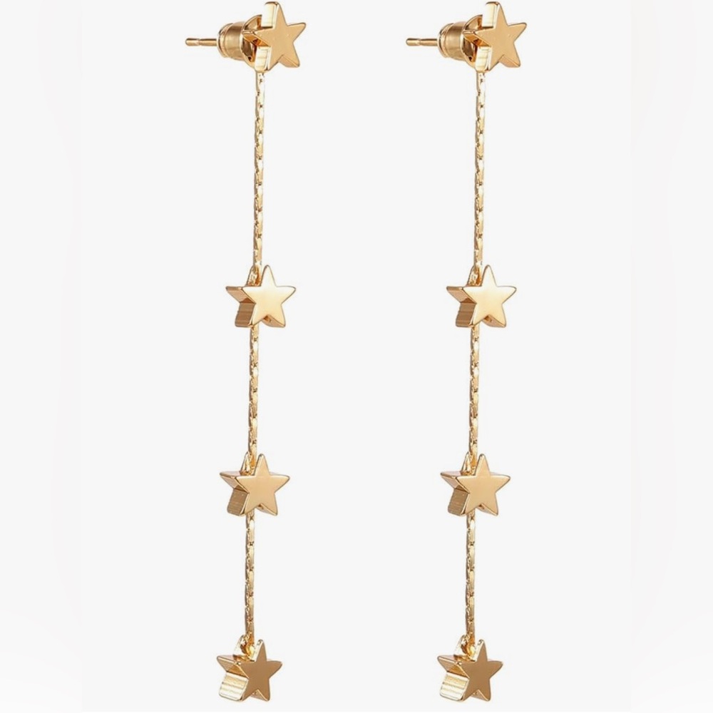 Gorgeous Neiman Marcus gold Vermeil Star dangle Earrings
